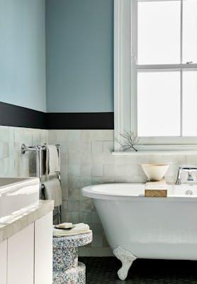 Bone China Blue Bathroom