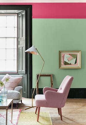 Leather and Pea Green Living Room